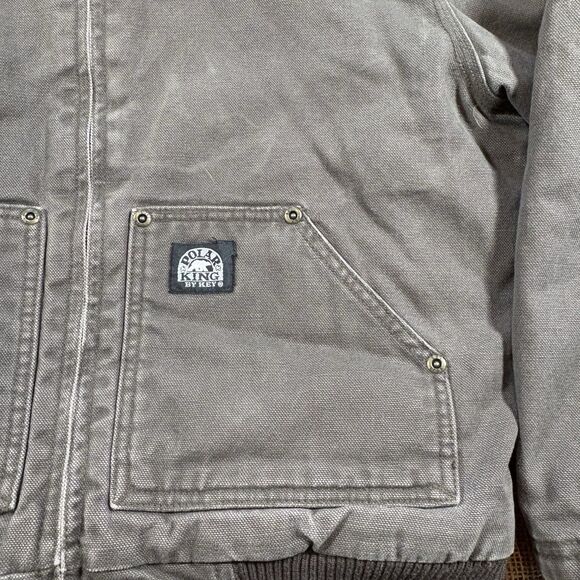 Polar King Youth Insulated Duck Canvas Fleece-Lined Hooded Jacket Size Medium - Picture 2 of 6